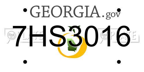 7HS3016 Georgia License Plate