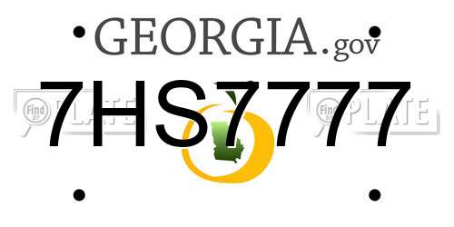 7HS7777 Georgia License Plate