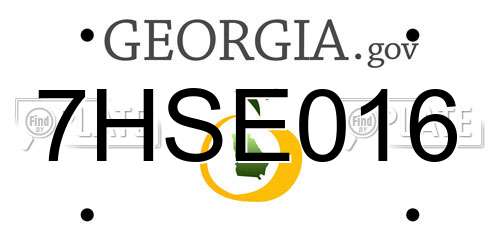 7HSE016 Georgia License Plate