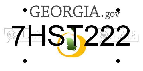 7HST222 Georgia License Plate