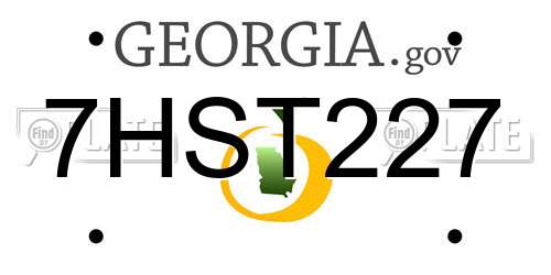 7HST227 Georgia License Plate