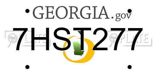7HST277 Georgia License Plate