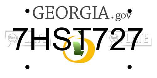 7HST727 Georgia License Plate
