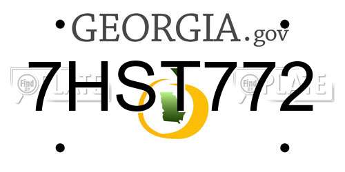 7HST772 Georgia License Plate