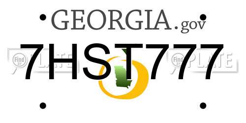 7HST777 Georgia License Plate