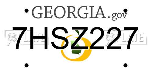 7HSZ227 Georgia License Plate