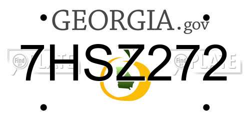 7HSZ272 Georgia License Plate