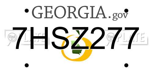 7HSZ277 Georgia License Plate