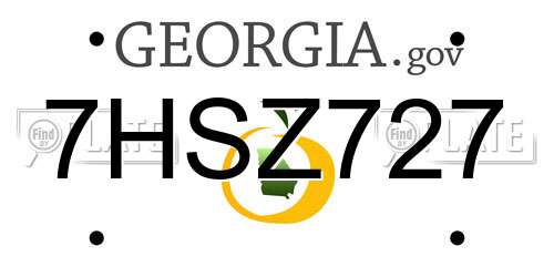 7HSZ727 Georgia License Plate