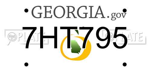 7HT795 Georgia License Plate