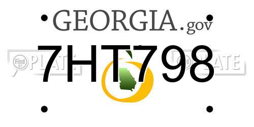 7HT798 Georgia License Plate