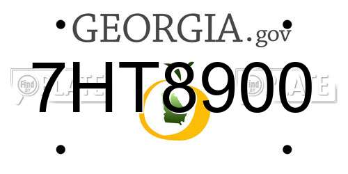 7HT8900 Georgia License Plate