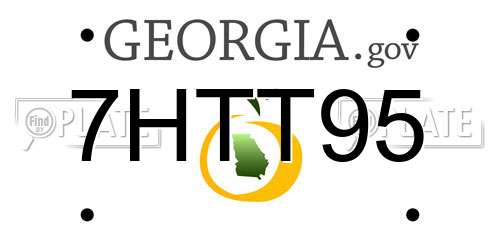 7HTT95 Georgia License Plate