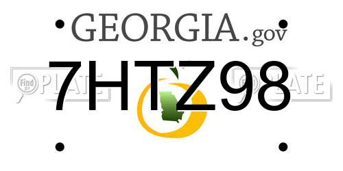 7HTZ98 Georgia License Plate