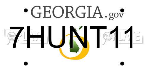 7HUNT11 Georgia License Plate