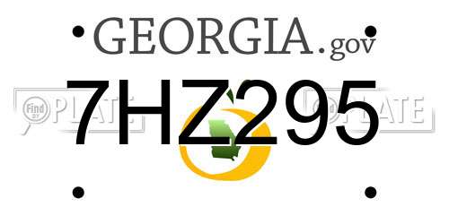 7HZ295 Georgia License Plate