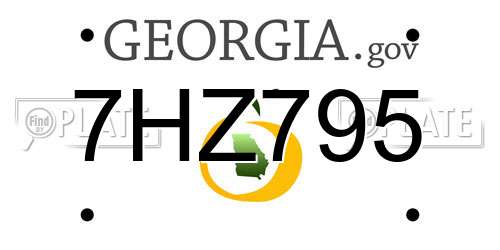 7HZ795 Georgia License Plate