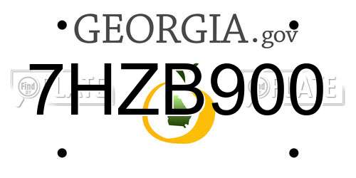 7HZB900 Georgia License Plate
