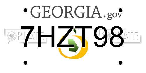 7HZT98 Georgia License Plate
