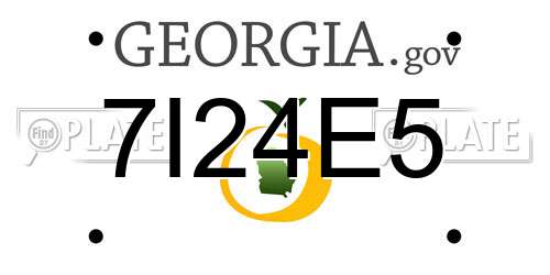 7I24E5 Georgia License Plate