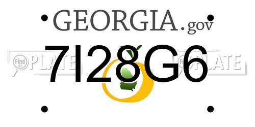7I28G6 Georgia License Plate
