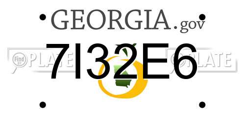 7I32E6 Georgia License Plate
