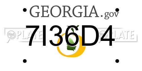 7I36D4 Georgia License Plate