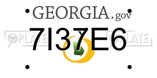7I37E6 Georgia License Plate