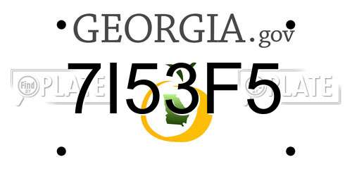 7I53F5 Georgia License Plate