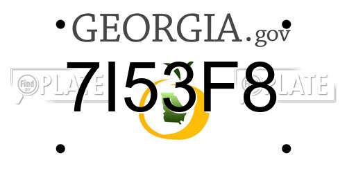 7I53F8 Georgia License Plate