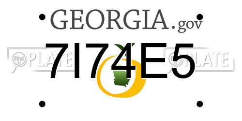 7I74E5 Georgia License Plate