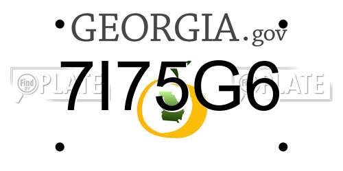 7I75G6 Georgia License Plate