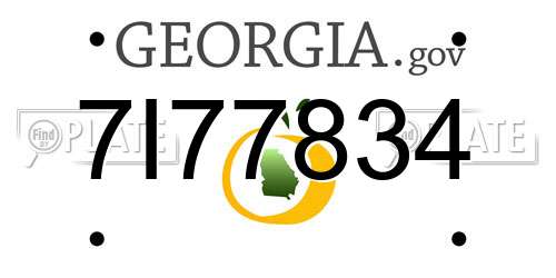 7I77834 Georgia License Plate
