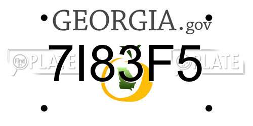 7I83F5 Georgia License Plate