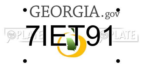 7IET91 Georgia License Plate