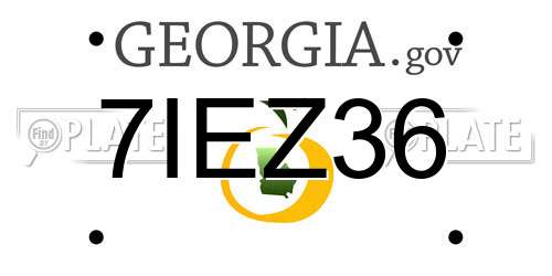 7IEZ36 Georgia License Plate