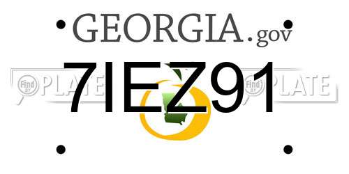 7IEZ91 Georgia License Plate