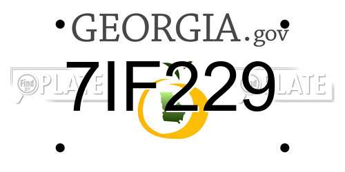 7IF229 Georgia License Plate