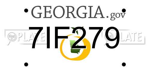 7IF279 Georgia License Plate