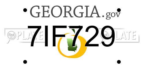 7IF729 Georgia License Plate