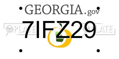 7IFZ29 Georgia License Plate