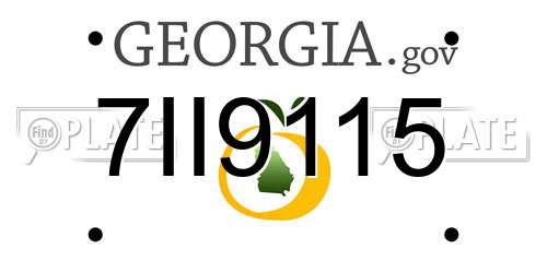 7II9115 Georgia License Plate