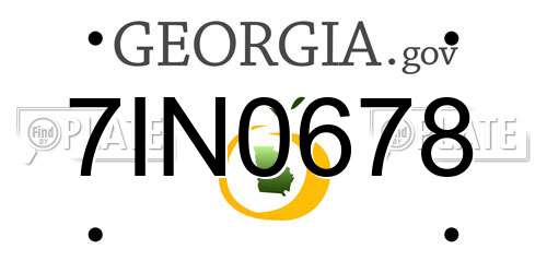7IN0678 Georgia License Plate