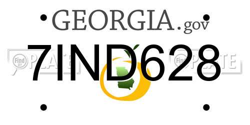 7IND628 Georgia License Plate