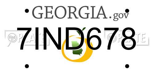 7IND678 Georgia License Plate