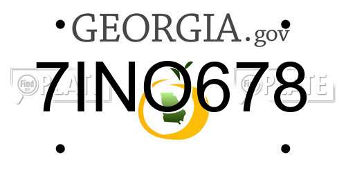 7INO678 Georgia License Plate