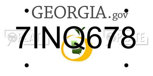 7INQ678 Georgia License Plate