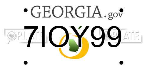 7IOY99 Georgia License Plate
