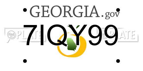 7IQY99 Georgia License Plate
