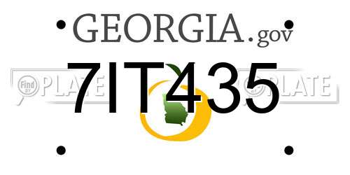 7IT435 Georgia License Plate